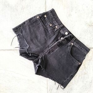 Levi's Classic Denim Cutoff Shorts BLACK Button Fly 26"